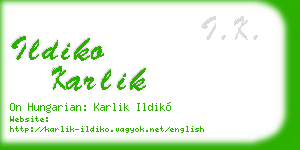 ildiko karlik business card